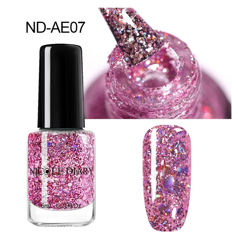 Holo Glitter-07 Николь дневник переливающийся Flakies лак для ногтей Хамелеон Wonderworld серии Блестки лак для ногтей Маникюрные Типсы Цвет 9/6 мл - Цвет: Holo Glitter-07