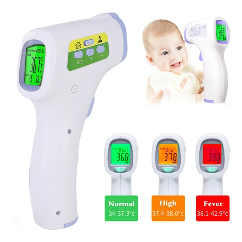 

Non-Contact Infrared Thermometer Baby Thermometer LCD Backlight Digital Pyrometer Forehead Body Temperature Meter