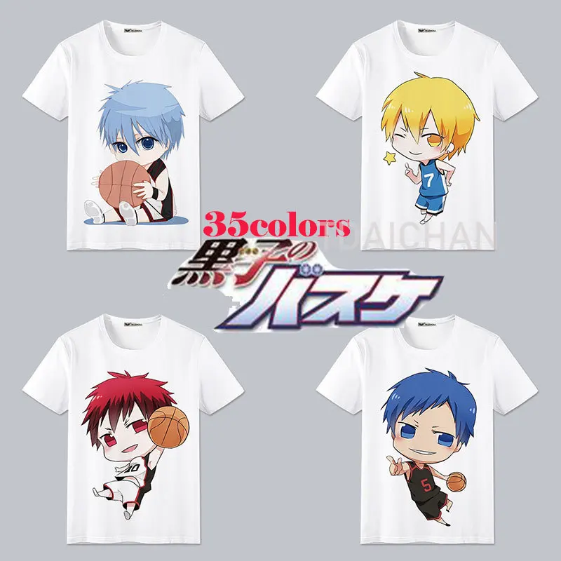 

Child Anime Kuroko's Basketball Kuroko Tetsuya Kagami Taiga Printed Short-sleeved White Top T-shirt Cosplay Costume Cute Fashion