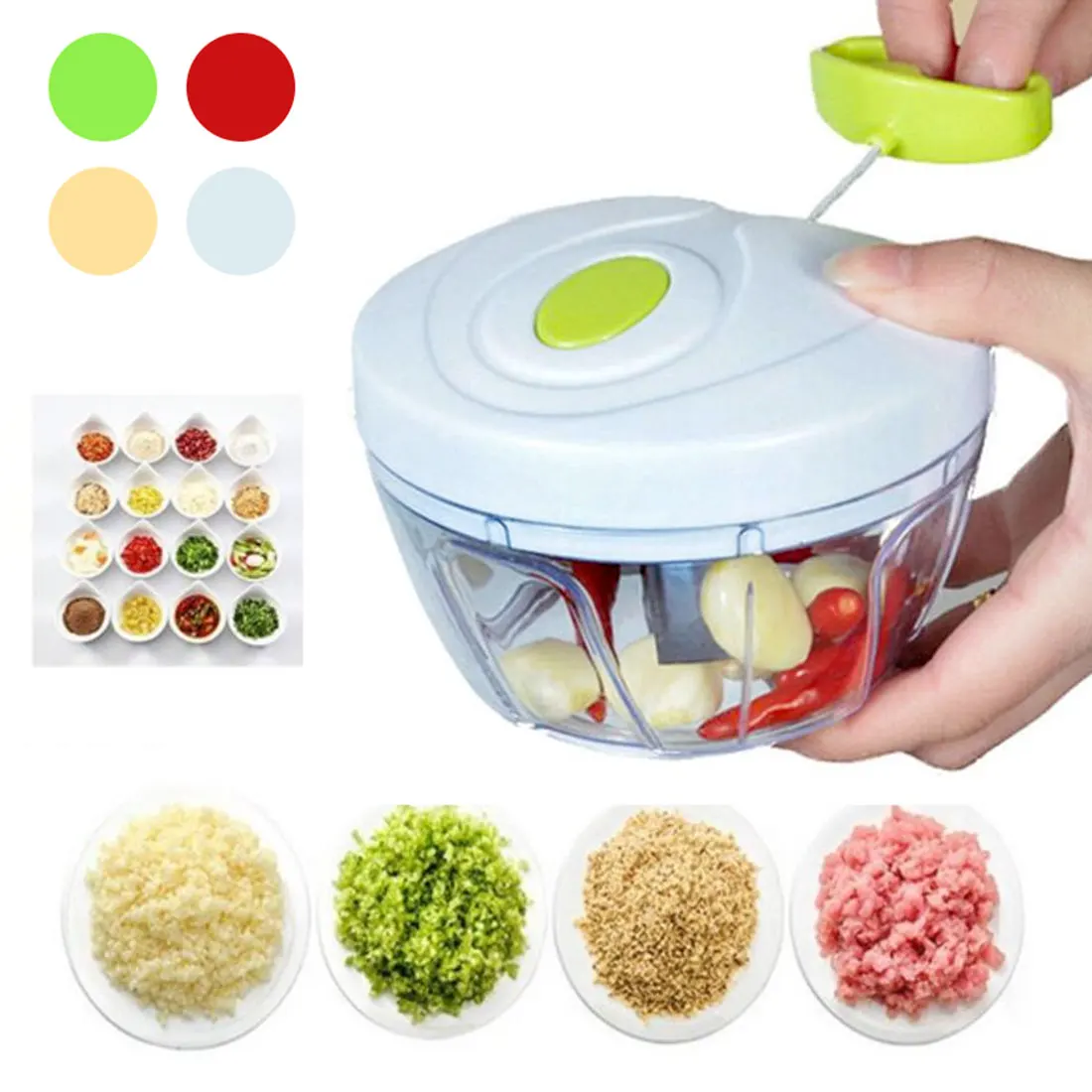 

500ml High Quality Manual Rope Food Hand Chopper Processor Silcer Shredder Salad Maker Garlic Onion Slicer Cutter Kitchen Tool