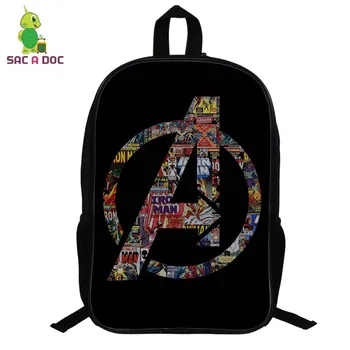 

The Avengers Iron Man Hulk War 14.5 Inch Student School Bags Teenager Schoolbag Cartoon Kids Backpacks Gift Bag Girl Boy Bagpack