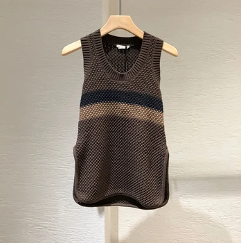 

2020 New Fashion Autumn Women Vest Sweater Patchwork