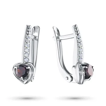 

Silver earrings with garnet and cubic zirconia 203213-006-0019