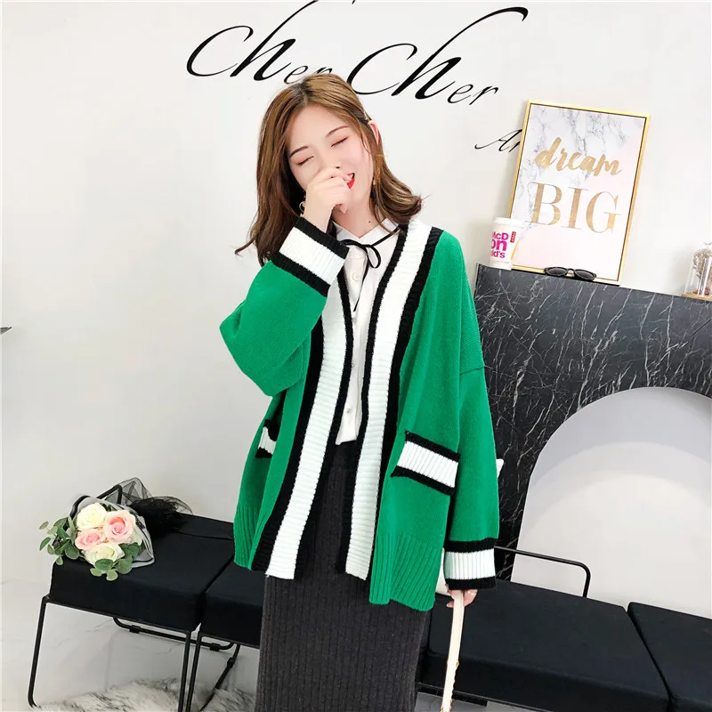 

2019 New Autumn Winter Warm Thick Cardigans Women Long Sleeve Loose Casual Sweaters Oversize Knitting Coats Outerwears