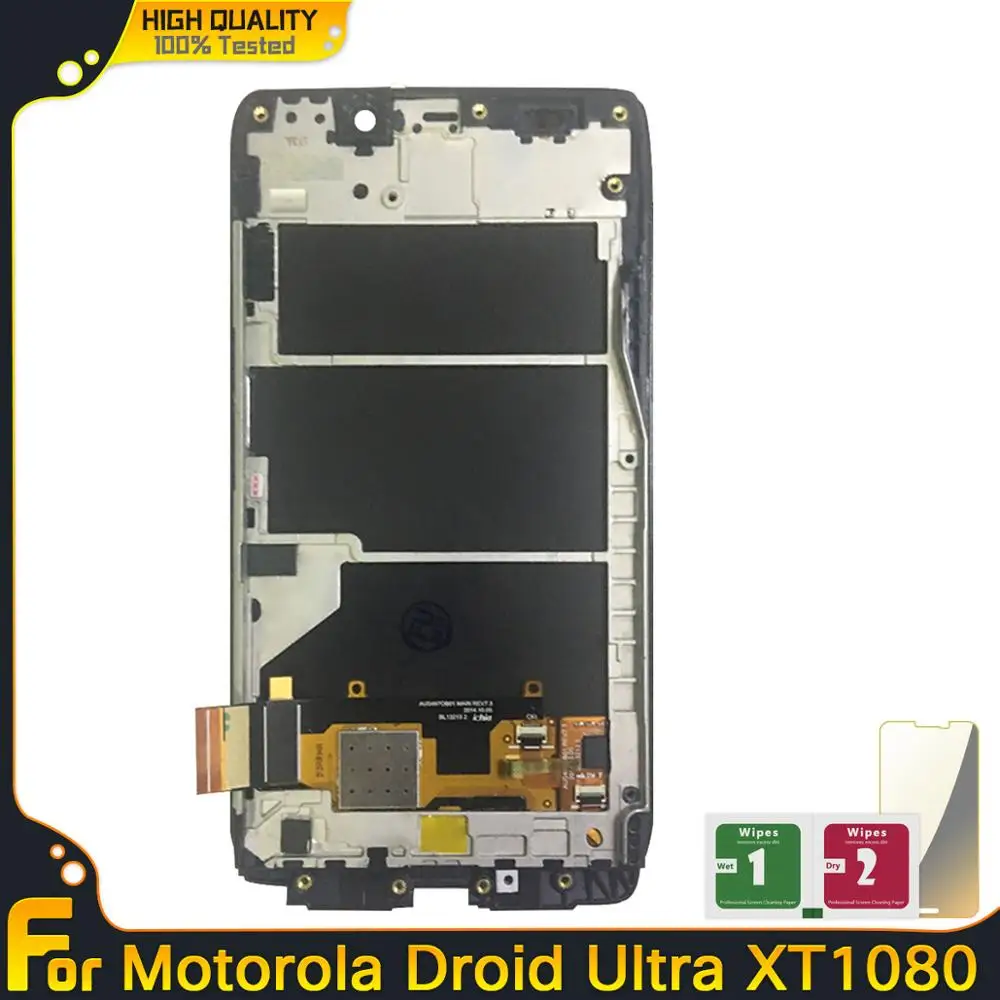 ЖК дисплей с рамкой для Motorola Moto Droid Ultra XT1080 Maxx XT1080M сенсорный экран дигитайзером в