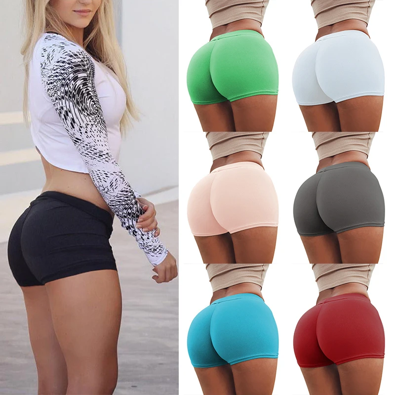 Простые обтягивающие шорты спортивная одежда S-XXL большие размеры эластичные