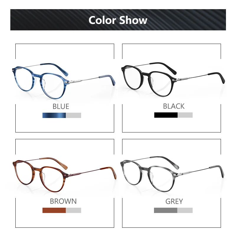 Myopia Eyeglasses ZENOTTIC Acetate Prescription Men Women Round Optical Frames Photochromic Hyperopia Computer Eyewear
