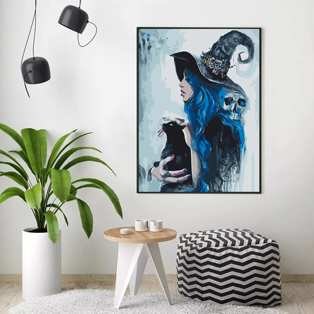 GATYZTORY Painting By Numbers Adults Anime Witch Aylic Paint Photo Frames For Picture Decoration Home Canvas Wall Art Diy Kit painting by numbers kits painting by numbers