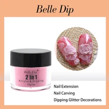 BELLE DIP акриловый порошок погружения цвет 10 г полимерный строитель 3D ногтей Советы Профессиональный акриловый порошок dip DIY Дизайн ногтей