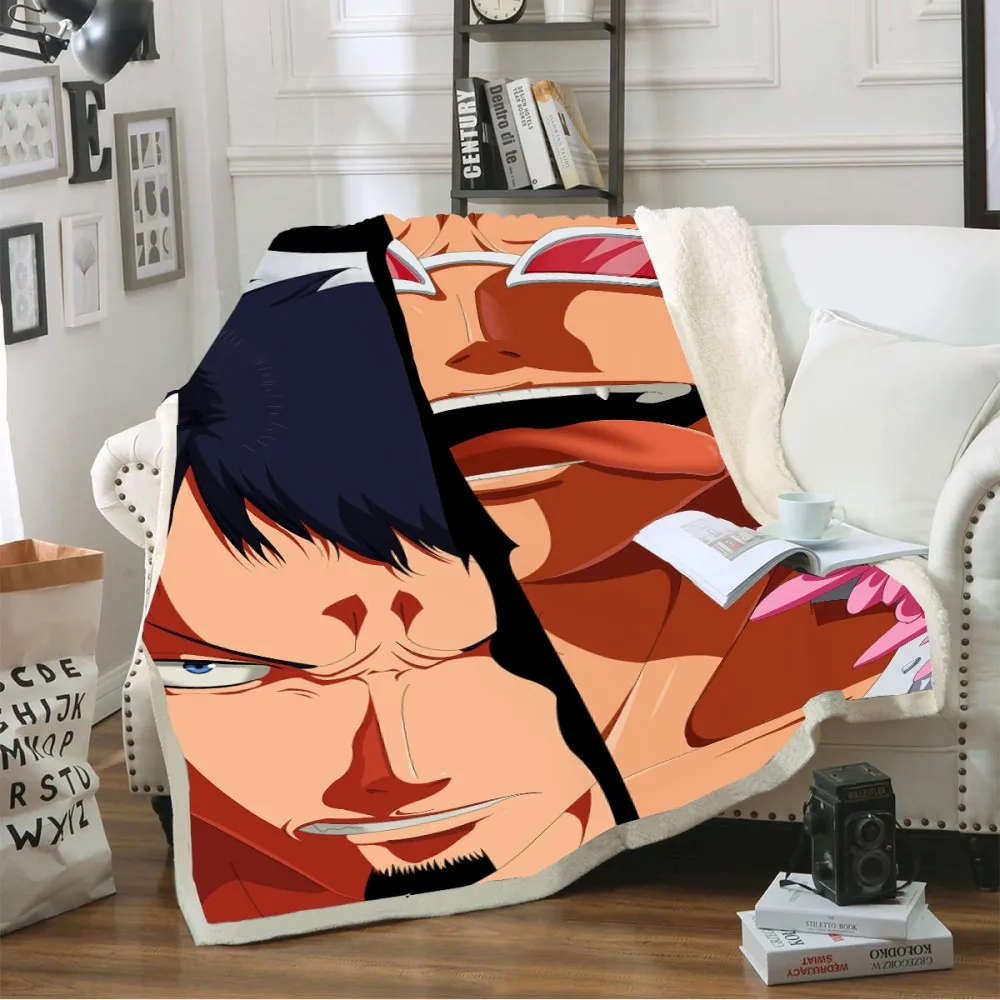 Цельное одеяло японское аниме мультфильм Коралловое одеяло мягкое одеяло шерстяное одеяло для дома путешествия плюшевое одеяло - Цвет: Color-3