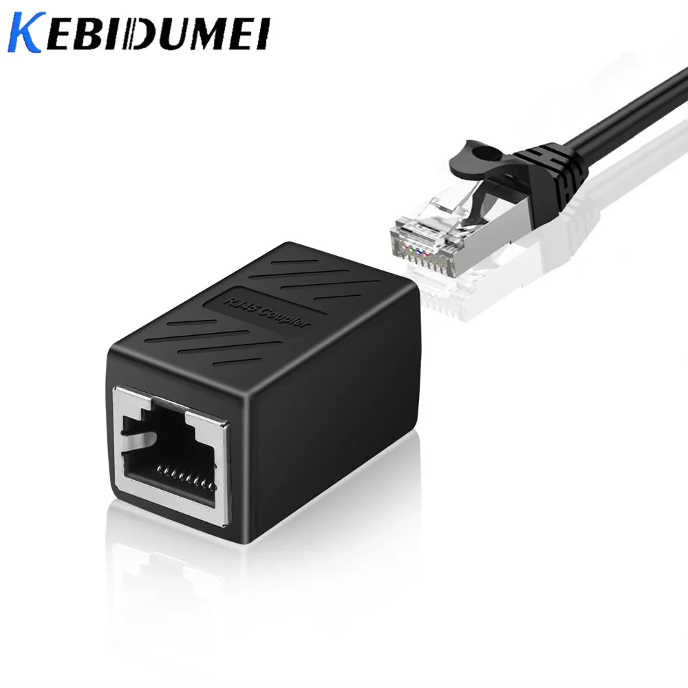 

Kebidumei RJ45 Connector Cat5 Modular Ethernet Coupler RJ-45 Ethernet Cable LAN Connector 5E 6 Extender Adapter Female To Female