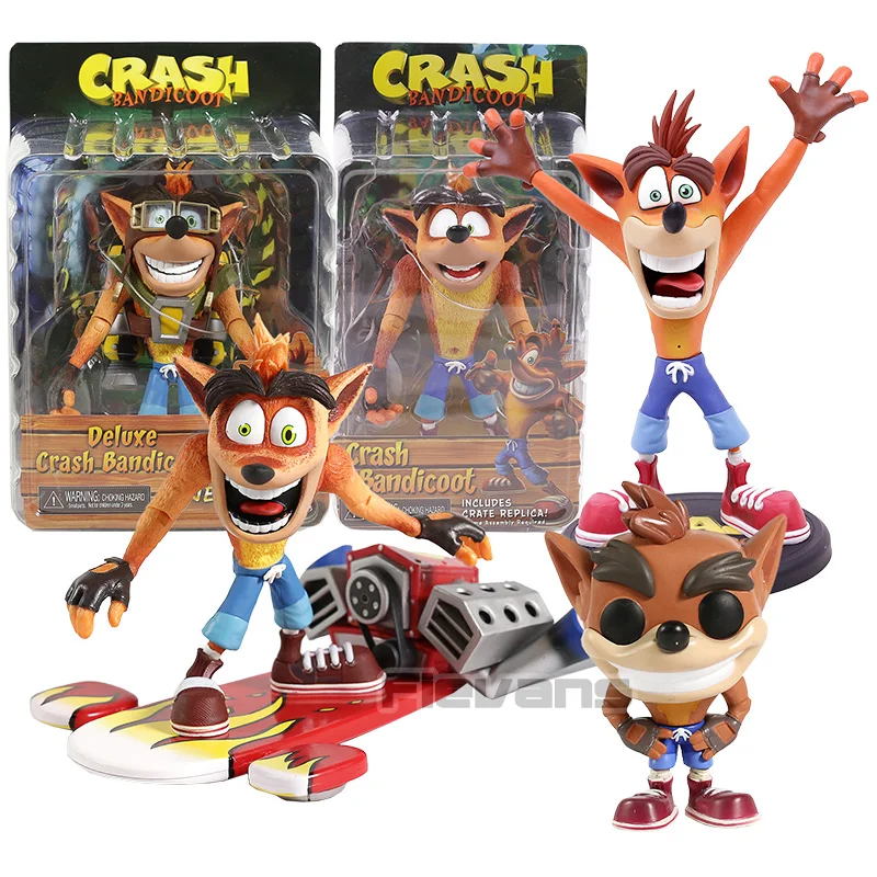 NECA Crash Bandicoot с реактивной доской ПВХ фигурка Коллекционная модель игрушки