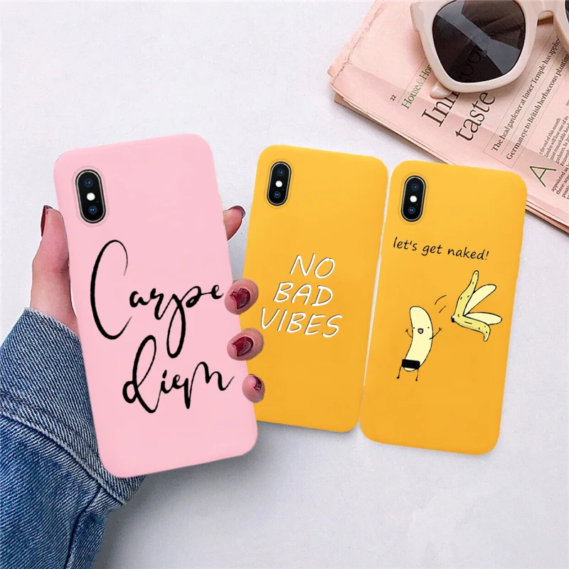 

Jamular Cute cartoon pattern text silicone phone case for iPhone 11 11Pro 11Pro Max back cover for iPhone 6 7 8 Plus art text