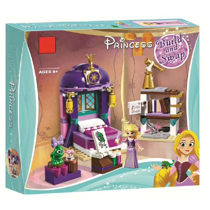 

Bela Princess Girl 25017 Rapunzel Castle Bedroom Building Blocks Toys for Girl Gift Legoinglys Friends 41156