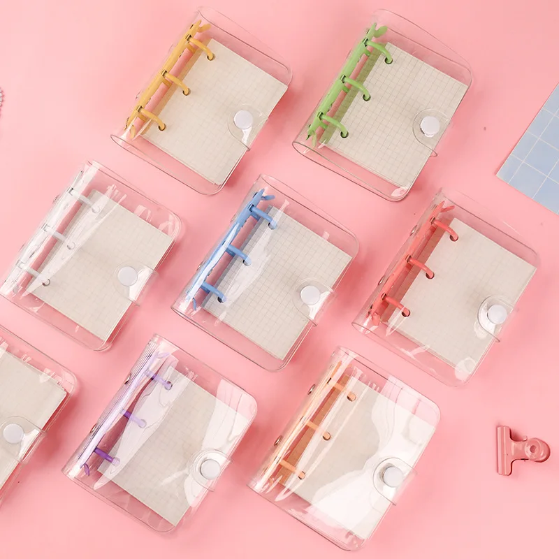 Mini cuadernos Kawaii de hojas sueltas, recargas de papel de diario con 3 agujeros, carpeta espiral, planificador, planificador semanal