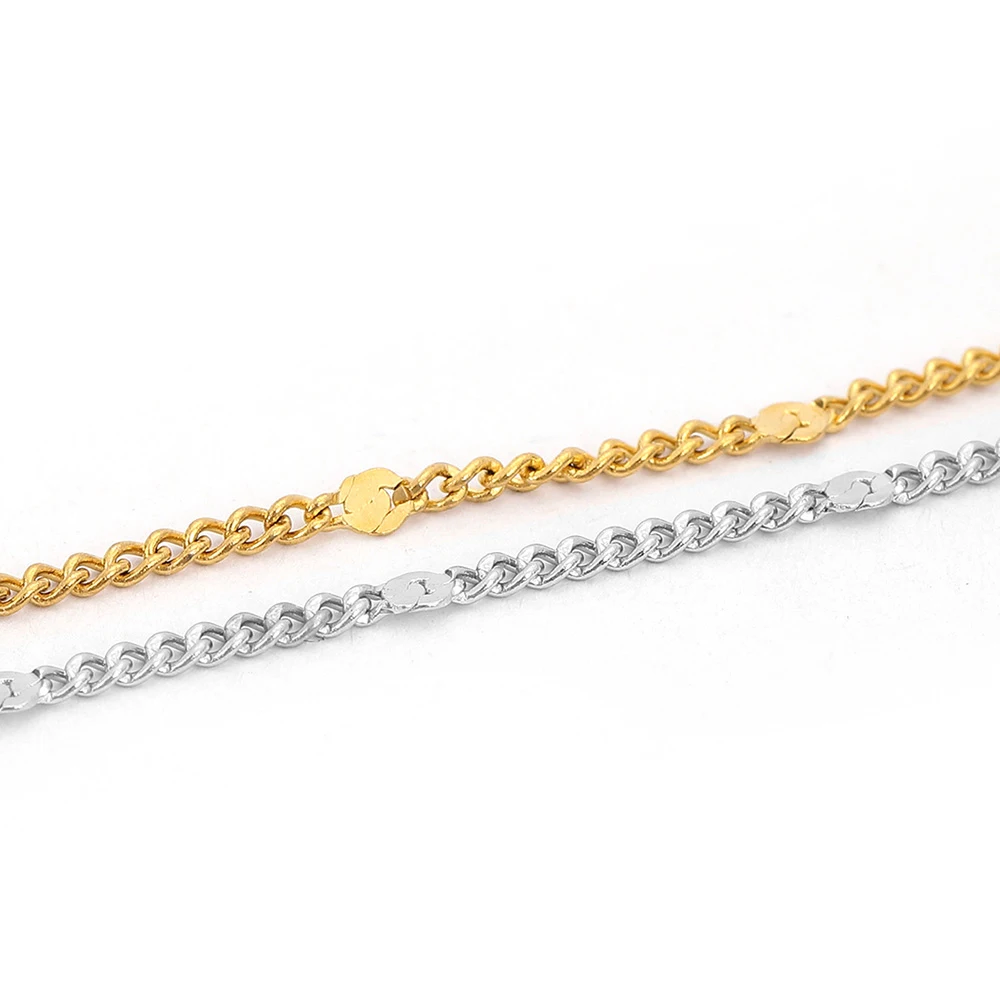 2Meter Edelstahl dünne Glieder kette Goldfarbe Silber Farbe Halskette Tasche Kette für Armband DIY Schmuck machen mehr Stile – Detail 14