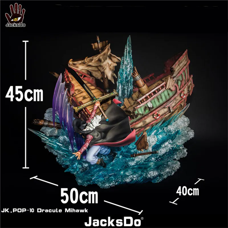 Jacksdo аниме одна деталь Dracule Mihawk Орлиный глаз может светильник лампа GK статуя смола фигурка Коллекция Модель игрушки 45 см M4041 - Цвет: Многоцветный