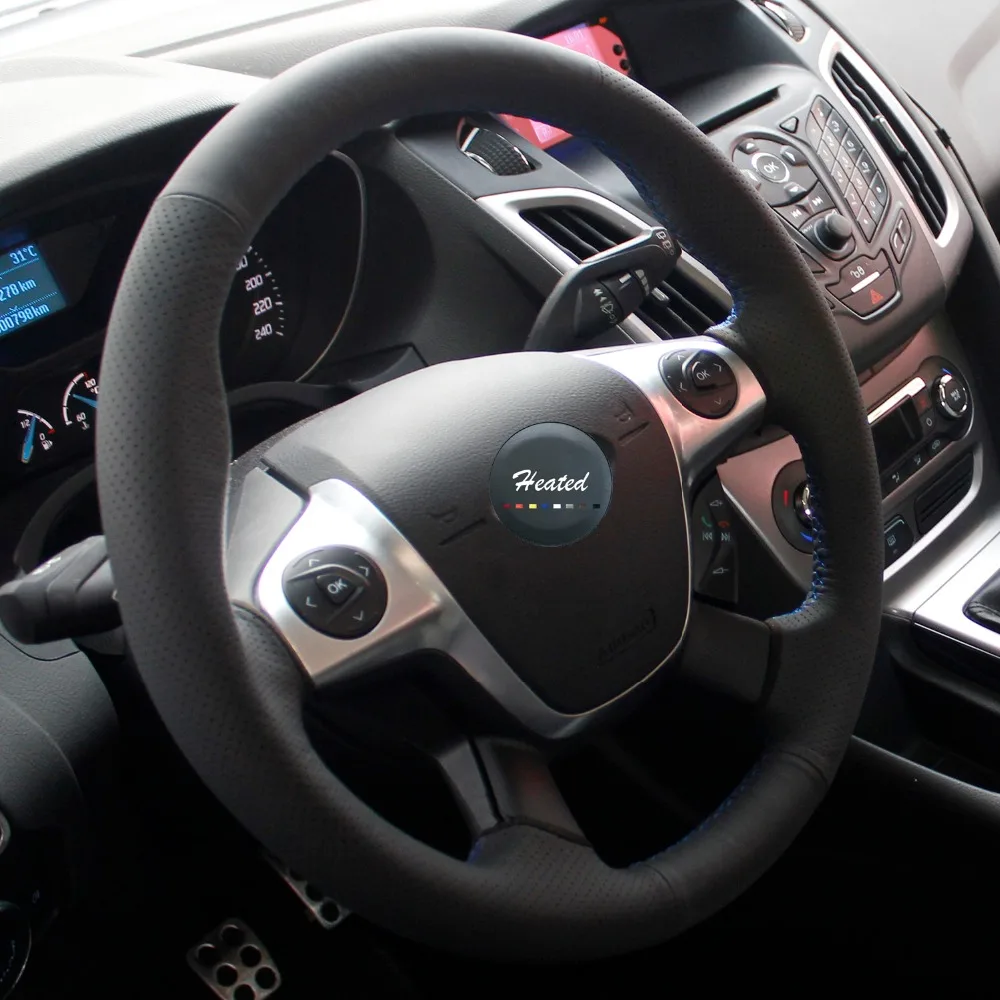 Из Микрофибры Руль Обложка для Ford Focus 3 2012 2014 Kuga Побег 2013 2016 Тюнинг автомобилей кос