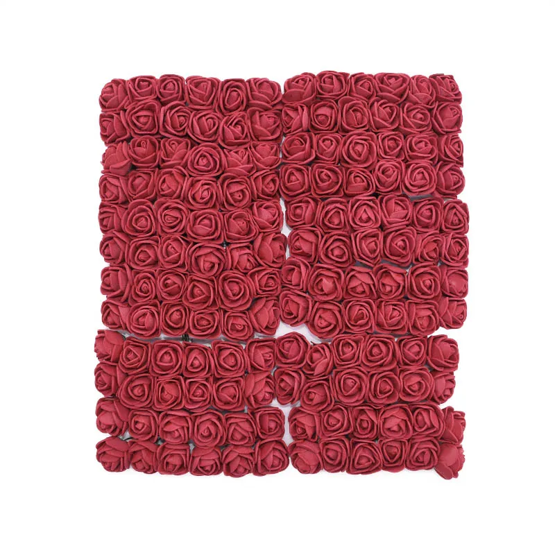 2 см 144 шт Искусственные из ПЭ пена роза цветок DIY Мишка розы для Свадебные украшения ручной работы подарок букет роз цветы венок - Цвет: PE08 144pcs