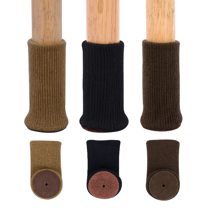 Knitted Table Chair Leg Socks Caps Sofa Stool Leg Cover Non Slip Furniture Feet Pads Hardwood Floor Protector Reduce Noise