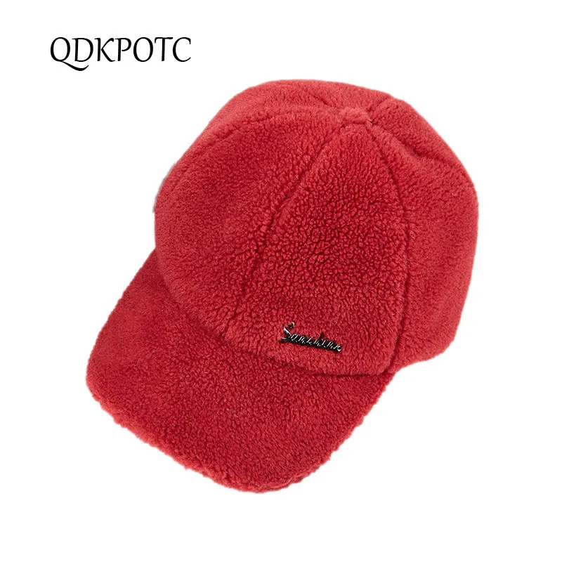 QDKPOTC осень-зима новые женские расширенные шерстяные бейсболки модные теплые Студенческая шляпа унисекс с гусиным язычком