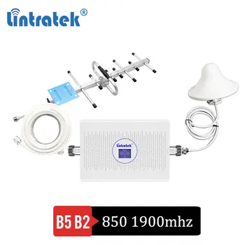 

Lintratek 850 1900 cellular signal booster 2G 3G CDMA 850mhz PCS 1900 repeater GSM UMTS amplifier yagi antenna kit 70dB AGC 8