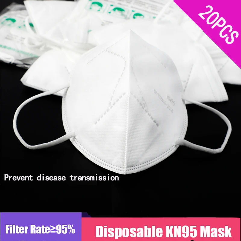 

20 Pcs Anti-Virus Respirator n95 Mask Mascherine Antivirus Face Mask Non-Woven Anti Dust Mouth Face Cover Ffp2 Kn95 Mask