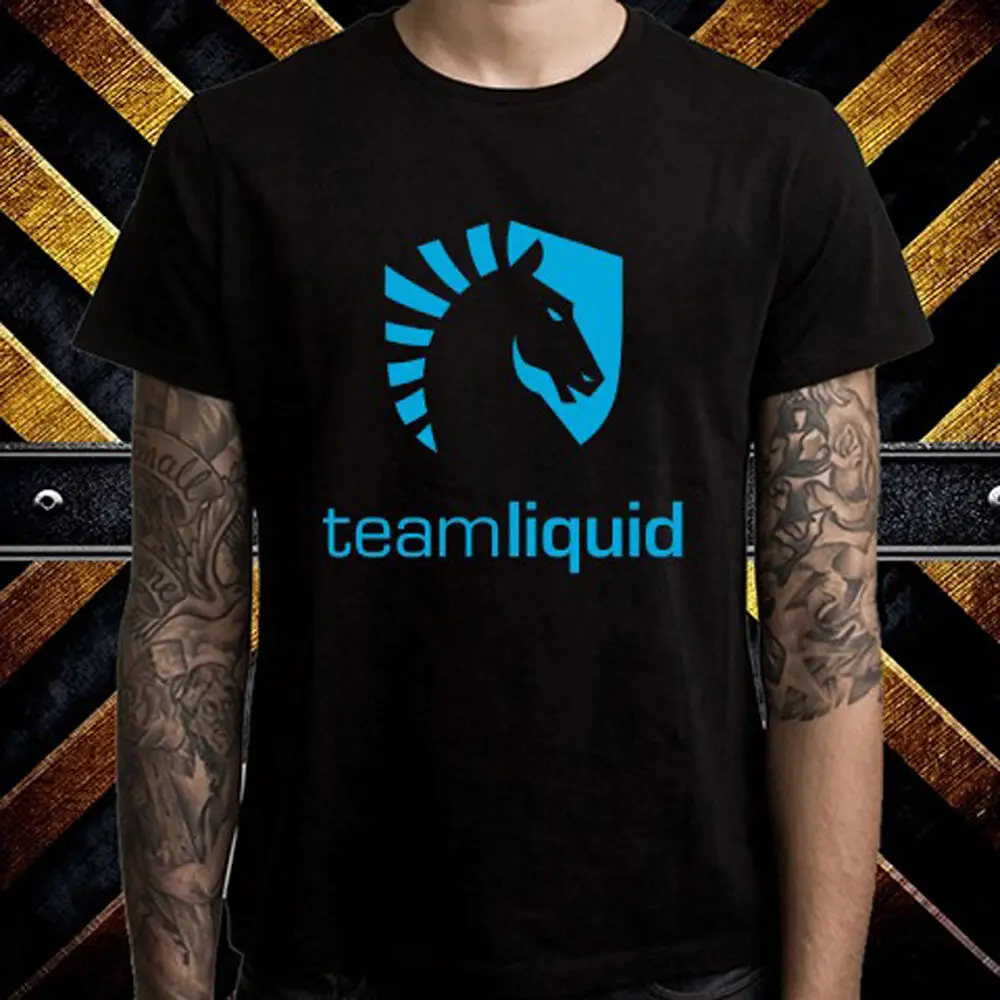 

Team Liquid Dota 2 Chempion Team Logo Men's Black T-Shirt Size S to 3XL
