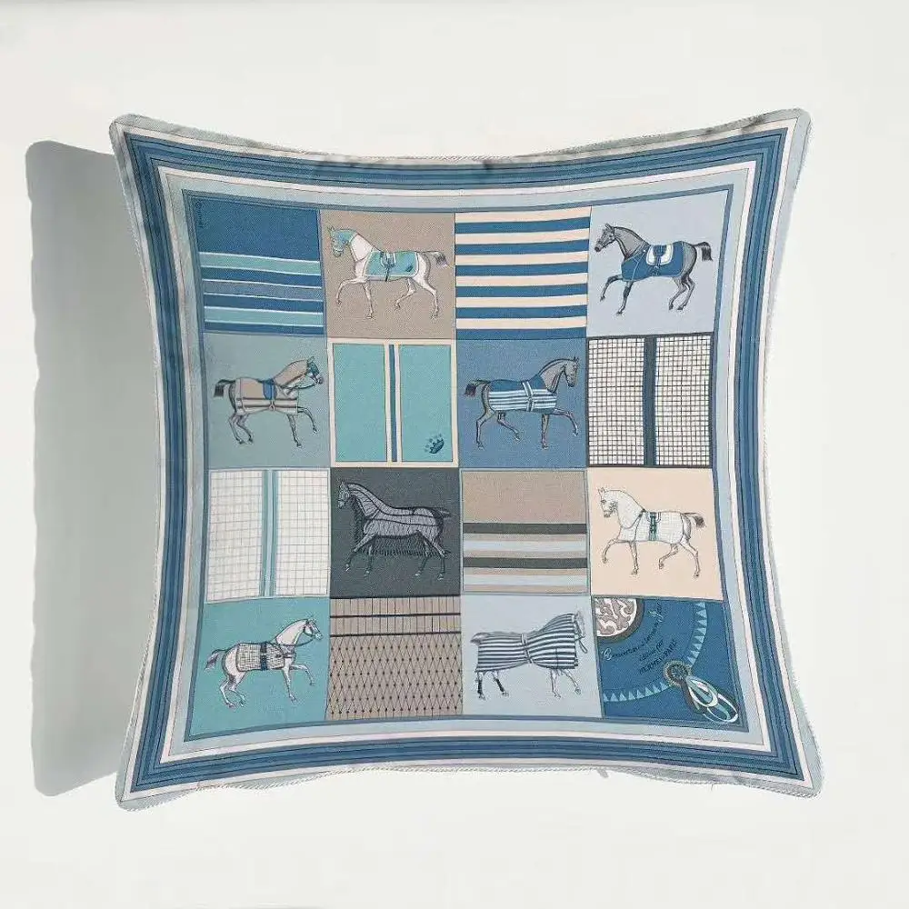Европейский дизайн Cojines Decorativos Para Sof Зара* женский геометрический конский бренд чехол для подушки с Северными мотивами Королевский роскошный чехол для подушки - Цвет: 2