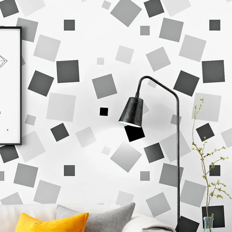 Современные минималистичные черно-белые решетки ПВХ обои Гостиная Спальня ТВ фон одежда парикмахерские магазины водо