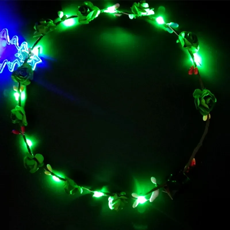 Десять огней десять цветов led Светящиеся Хэллоуин Рождество головной убор Венок светящийся игрушечный ободок венок игрушка подарок