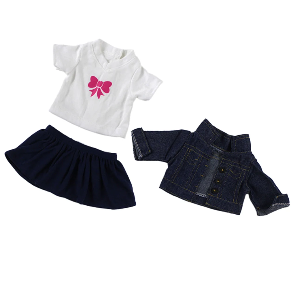 Clothes for 18 Inch American Doll  My Life Dolls Dress Skirt Tops Doll Clothes Dress Up Suit Waistcoat