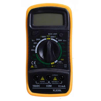 

XL830L Mini Digital Multimeter LCD Displayed Voltmeter DC AC Ammeter Tester Measuring Instrument with 2pcs Test Leads 140*70*34m