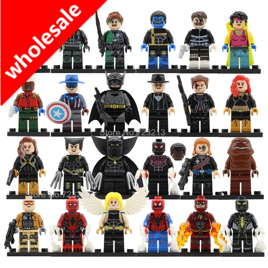 

Wholesale 20pcs Superhero Figure Batman Ultimate Beast Angel Jean Grey Arnim Zola The Terminator Building Blocks Sets Kits Toy