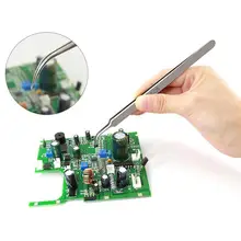 Электронная промышленность пинцет антистатические изгиб прямой головкой точность тонкой нержавеющей стали пинцет техническое обслуживание инструмент