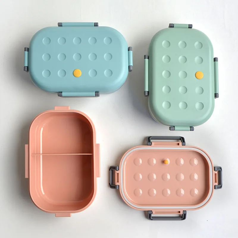 Здоровая Детская школьная силиконовая коробка для ленча крышка Bento Ланчбокс микроволновая печь контейнеры для еды с отделениями 1000 мл
