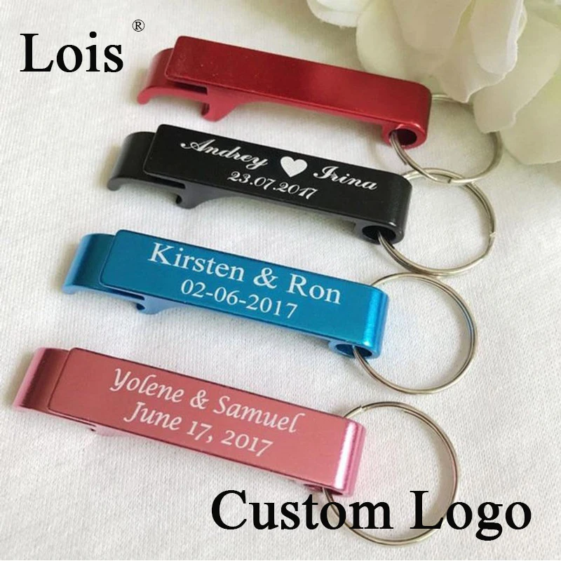 

Personalized Bottle Opener Beer Opener Keychain Ring Wedding Gift 250pcs/lot Kitchen Bar Tools Can Provide Customize Service