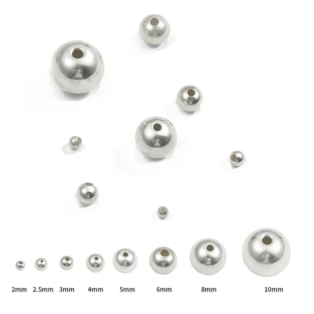 Sterling Silver 10mm, Smooth Round Seamless Beads - Jewelry Findings