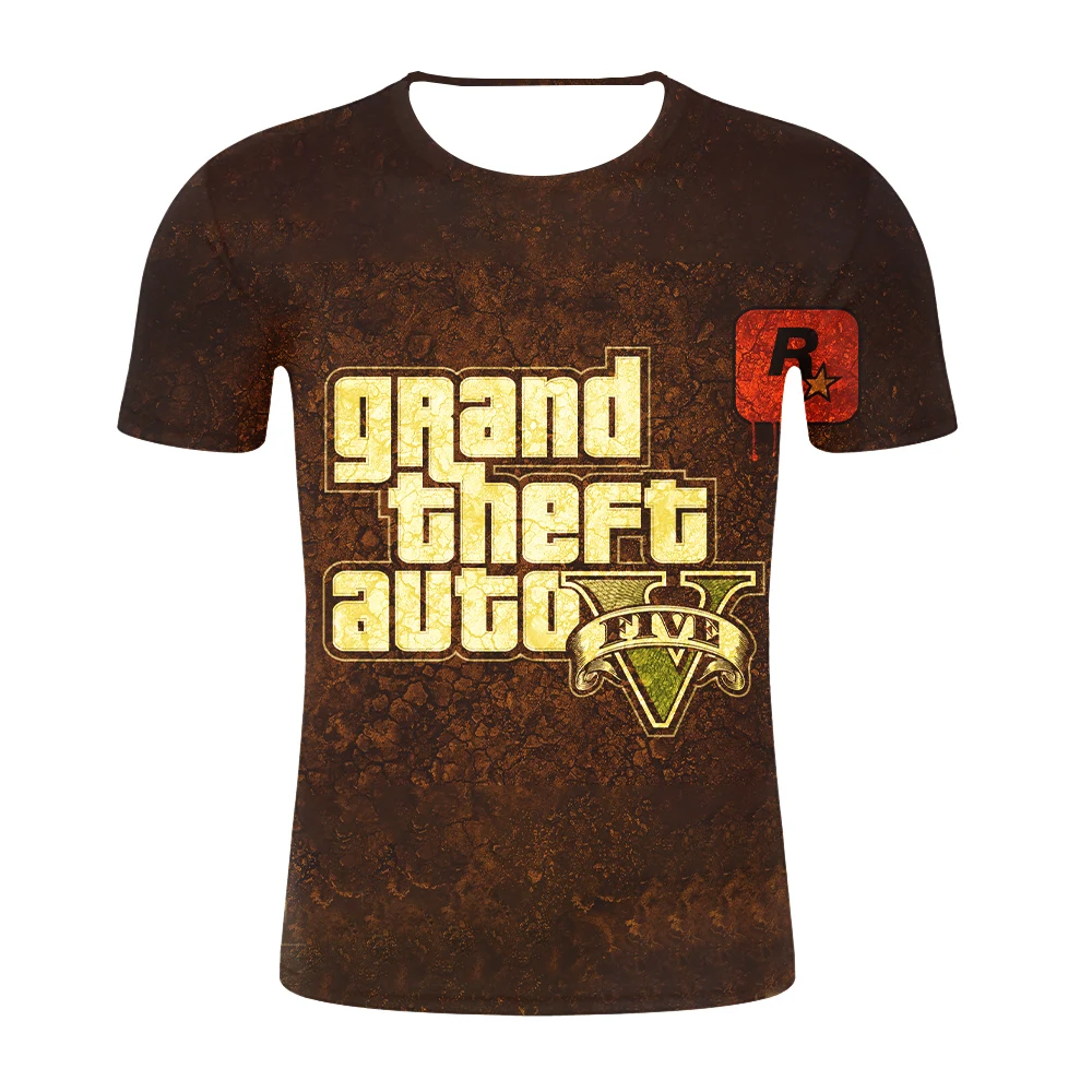 Grand Theft Auto 3D GTA 5 модная мужская футболка с коротким рукавом уличный стиль высокое