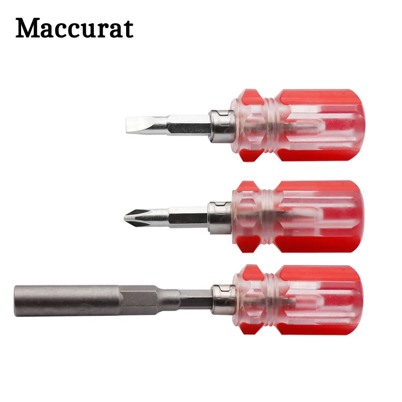 

1pc Mini Screwdriver Multitool 2in1 Cross Shaped Phillips Flat Screw Driver Double Hand Slotted Flat Split Household Repair Tool