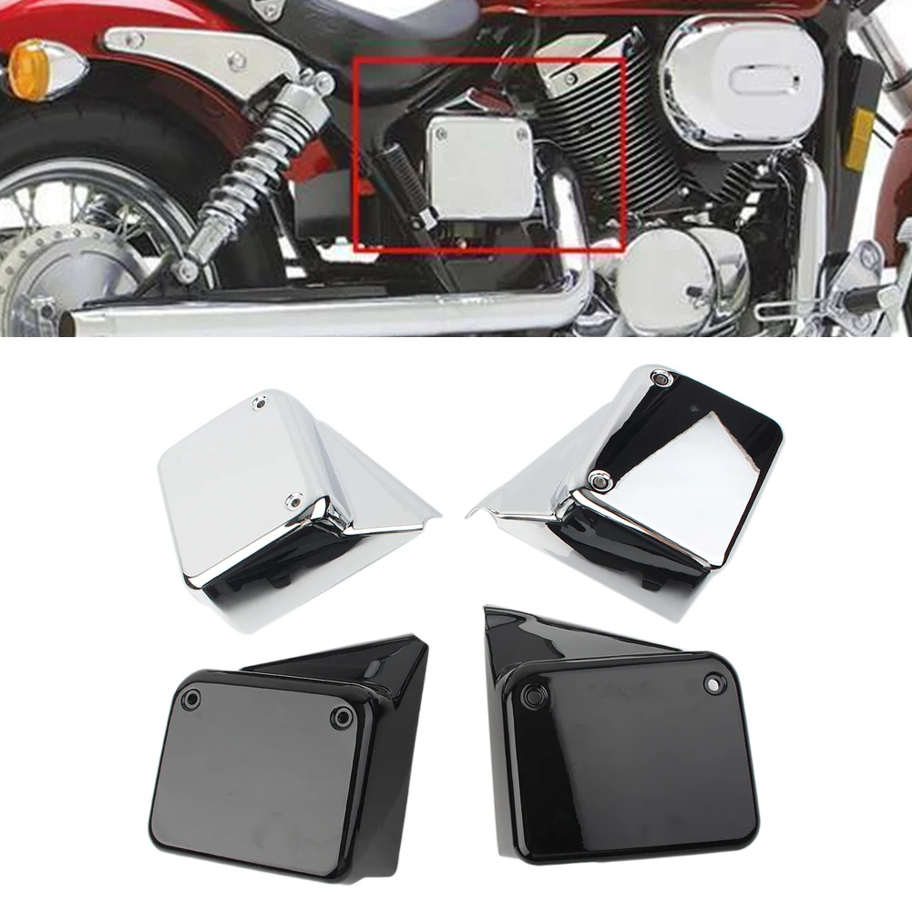 Боковая Защитная крышка для аккумулятора мотоцикла хромированная Honda Black genshadow