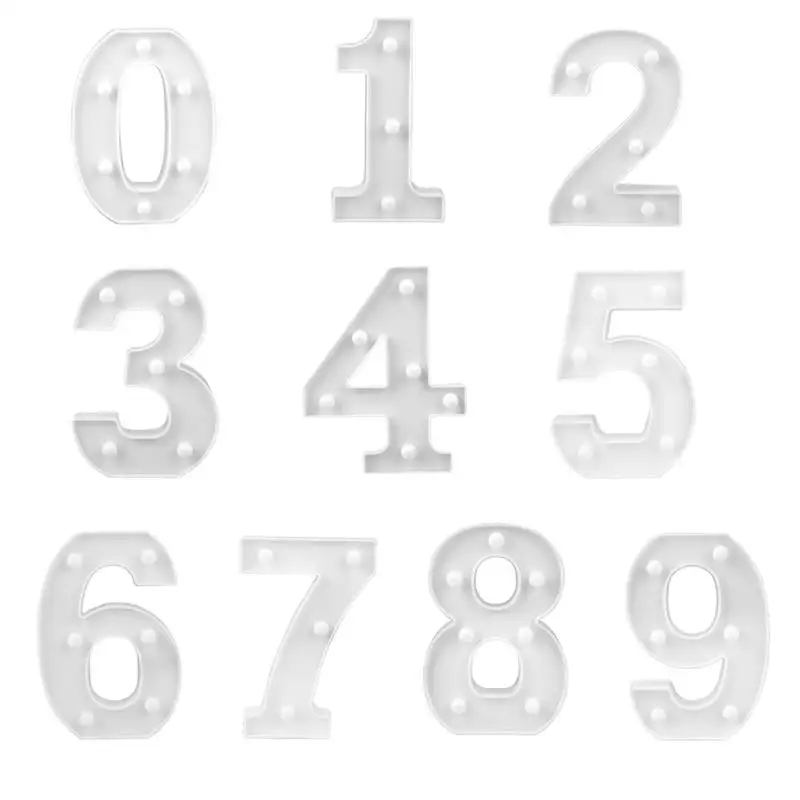 

3D White Number LED Light Marquee Sign Indoor Wall Hanging Night Lamp Decor