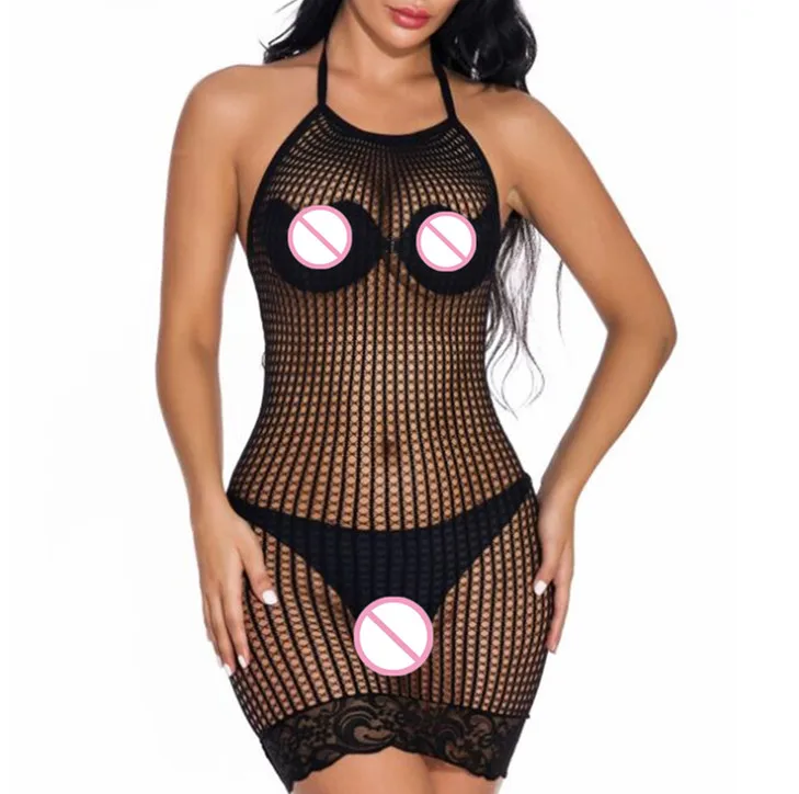 Black dress Shenglenmei сексуальное нижнее белье женская ночная рубашка кружевная Униформа плюс размер женское белье соблазнительные пижамы женские ажурные Babydolls - Цвет: Black dress