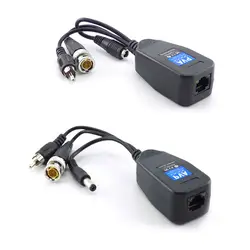 1 пара 3 в 1 пассивный мощность видео балун коаксиальный bnc-разъем разъемы обеспечение конвертера пассивный приемопередатчик для камера