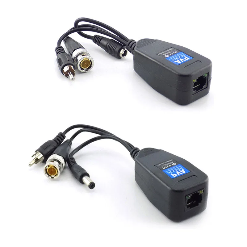 

1 Pairs 3 in 1 Passive Power Video Balun Male BNC Connectors Converter Supply Passive Transceiver for CCTV HD Camera DVR K13