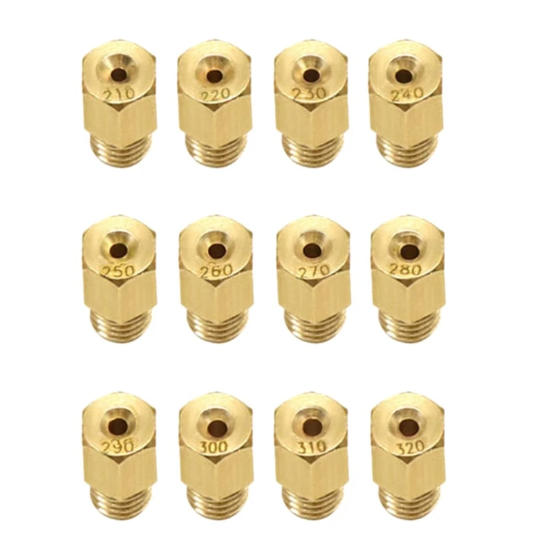12Pcs Carburetor Carb M5 Hex Head Style Main Jets - 210 220 230 240 250 260 270 280 290 300 310 320 |