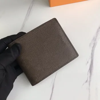 

Free shipping Luxury brand Monogram short wallet M60895 neutral card case MULTIPLE premium leather pocket version wholesale