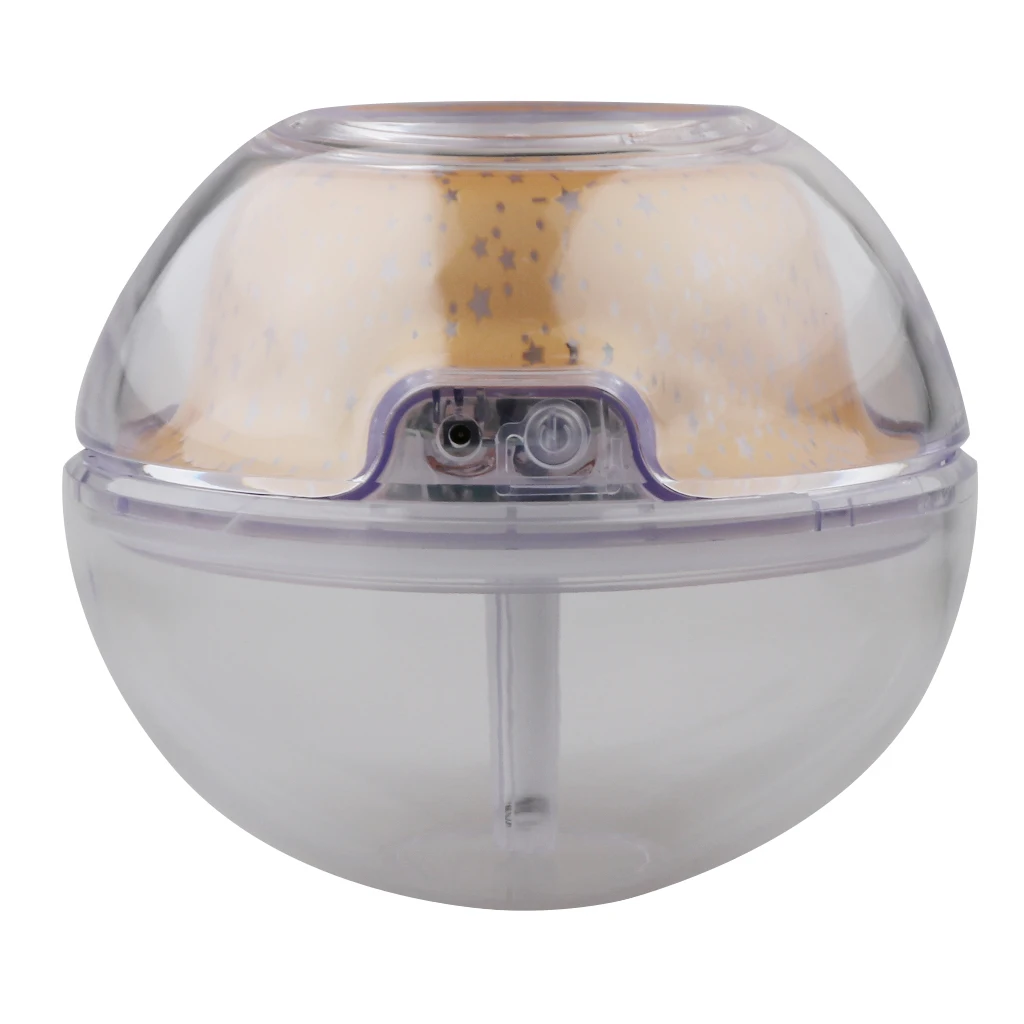 USB Mist Humidifier Projection LED Night Lamp Light Aroma Diffuser - Silver