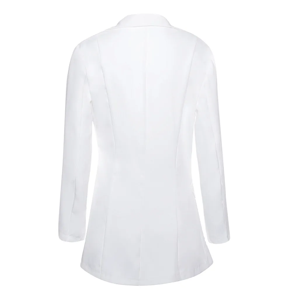 Chamsgend, женский сексуальный модный блейзер с глубоким v-образным вырезом, Повседневный, с металлической пряжкой, с поясом, пальто, однотонный, длинный рукав, топы, Ropa De Abrigo, Новинка