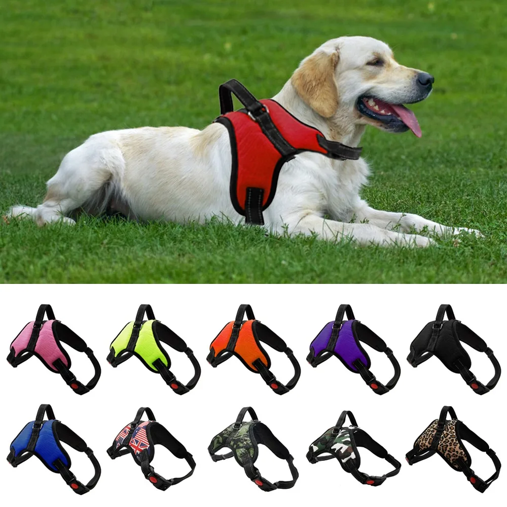 Pet harness pet dog and cat adjustable harness with leash reflective breathable for small large dog harness vest